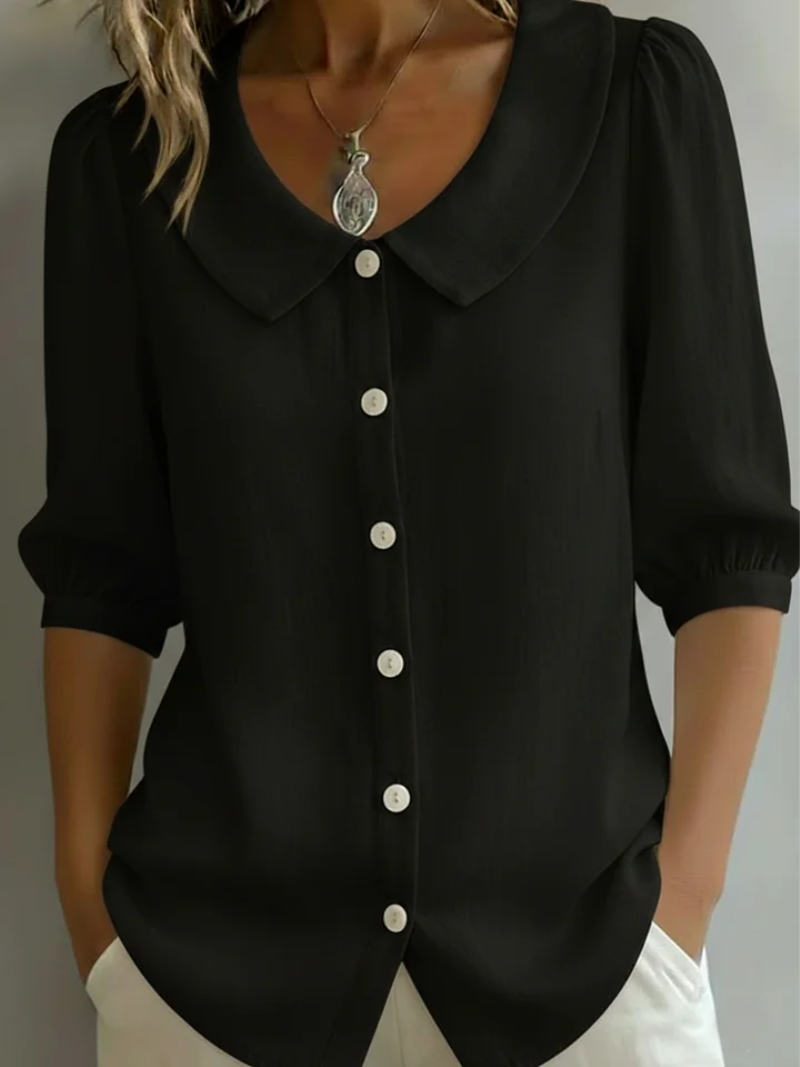 Velise™ – Blusa con chiusura frontale, colore blu scuro