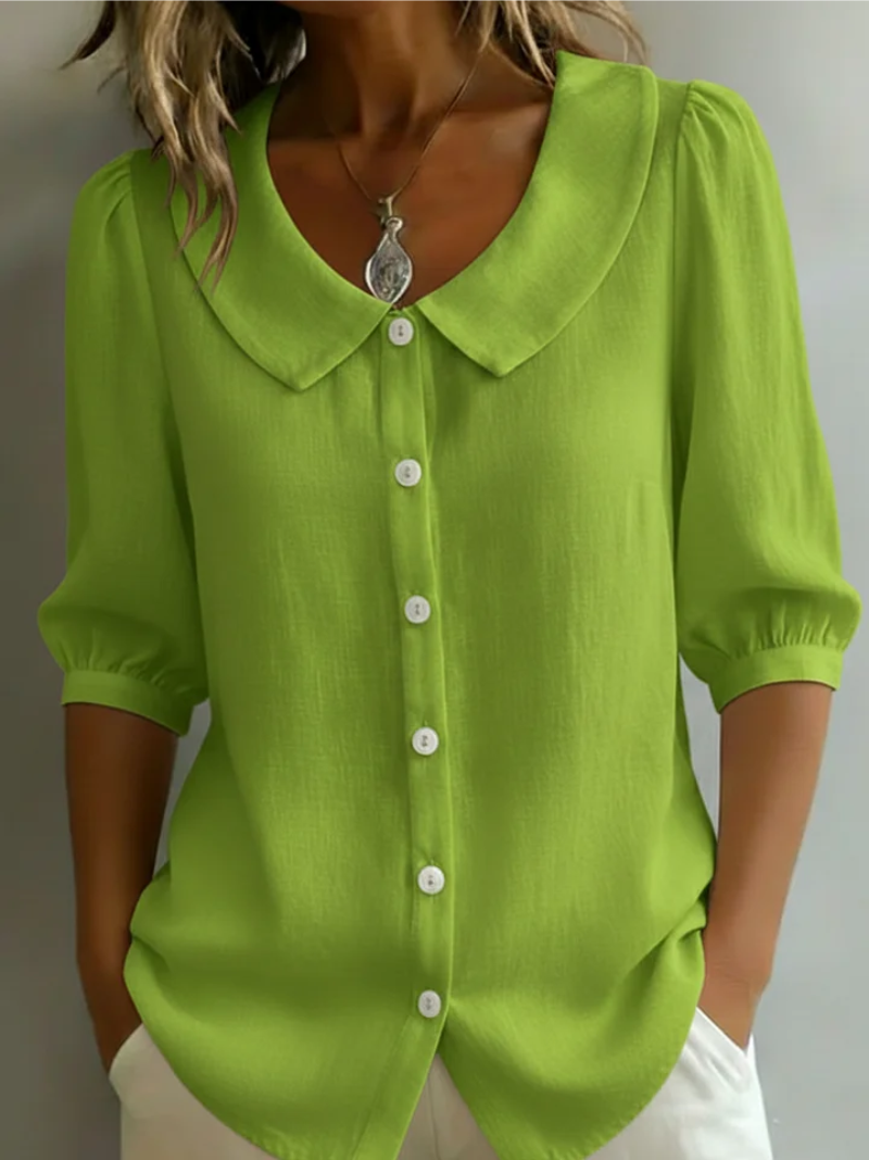 Velise™ – Blusa con chiusura frontale, colore blu scuro