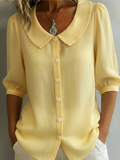 Velise™ – Blusa con chiusura frontale, colore blu scuro