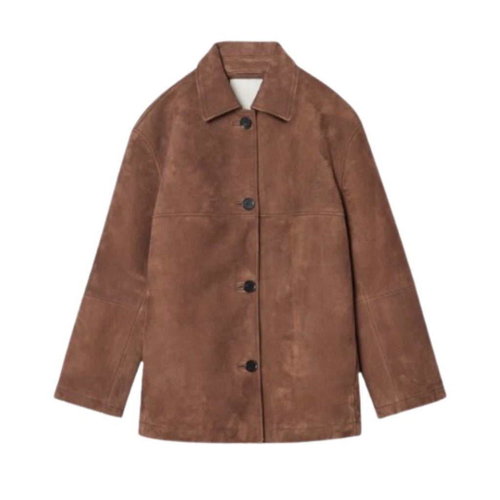 Laluna® | Giacca in pelle scamosciata con colletto