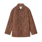 Laluna® | Giacca in pelle scamosciata con colletto