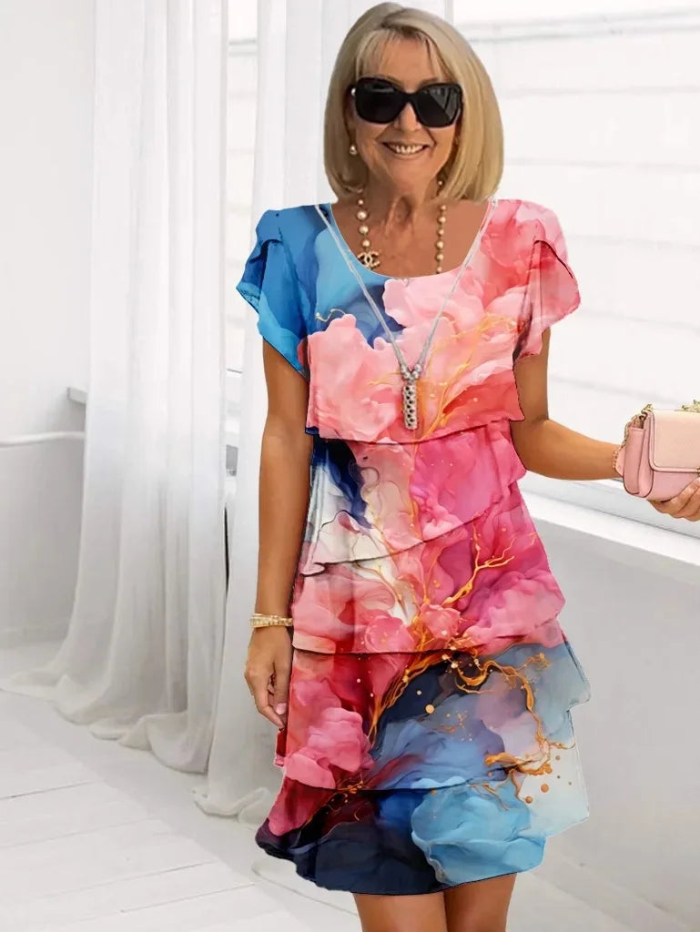 Adèle – Elegante vestito vloeiende con volant