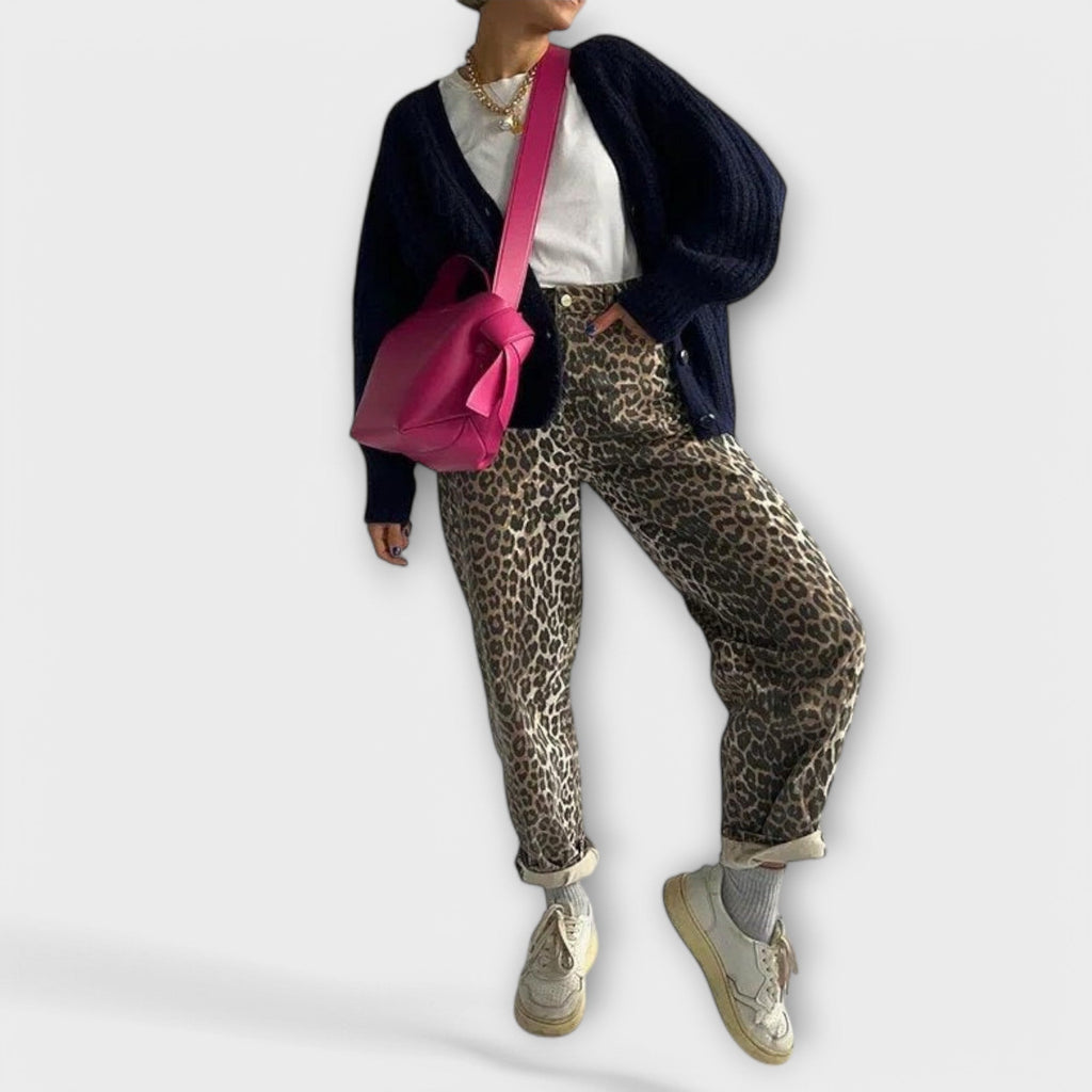 Macklyn™ - Jeans vintage con motivo leopardato