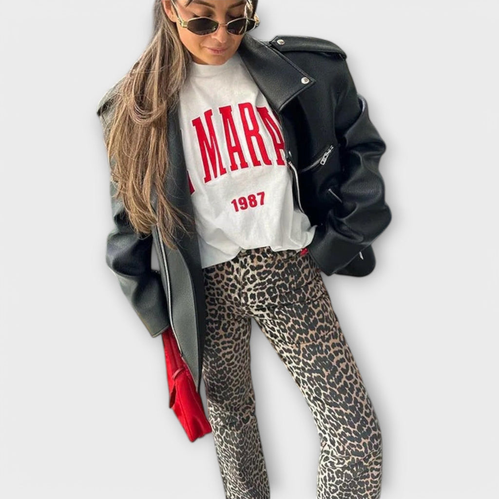 Macklyn™ - Jeans vintage con motivo leopardato