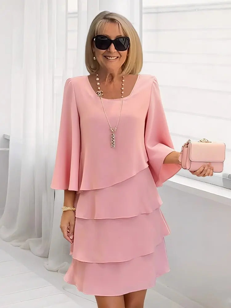 Élise – Elegante, vloeiende jurk met ruffles