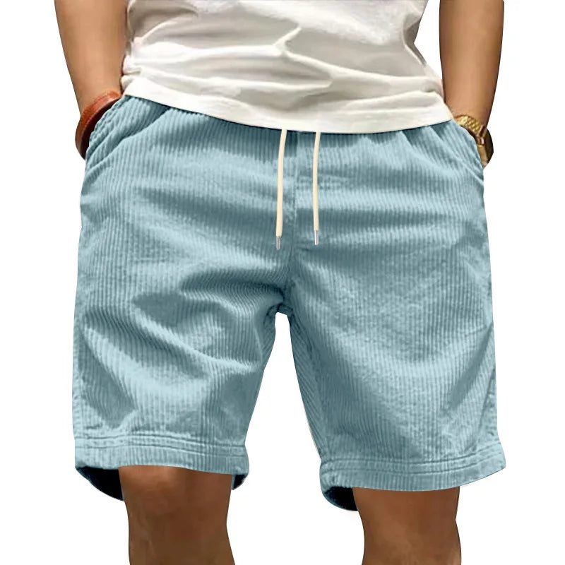Anna | Casual Korte Broek in Velours met Ribbels