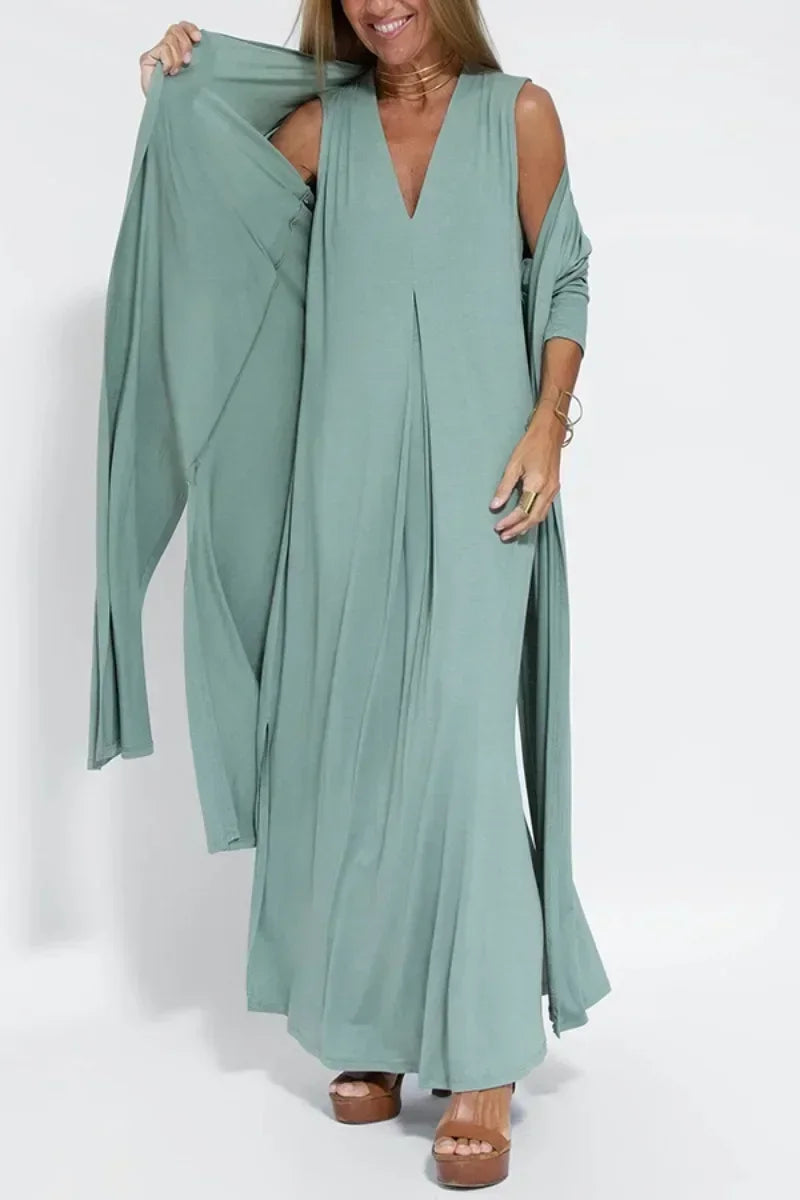 Sara | Modieuze Zomerse Jurk met Vest