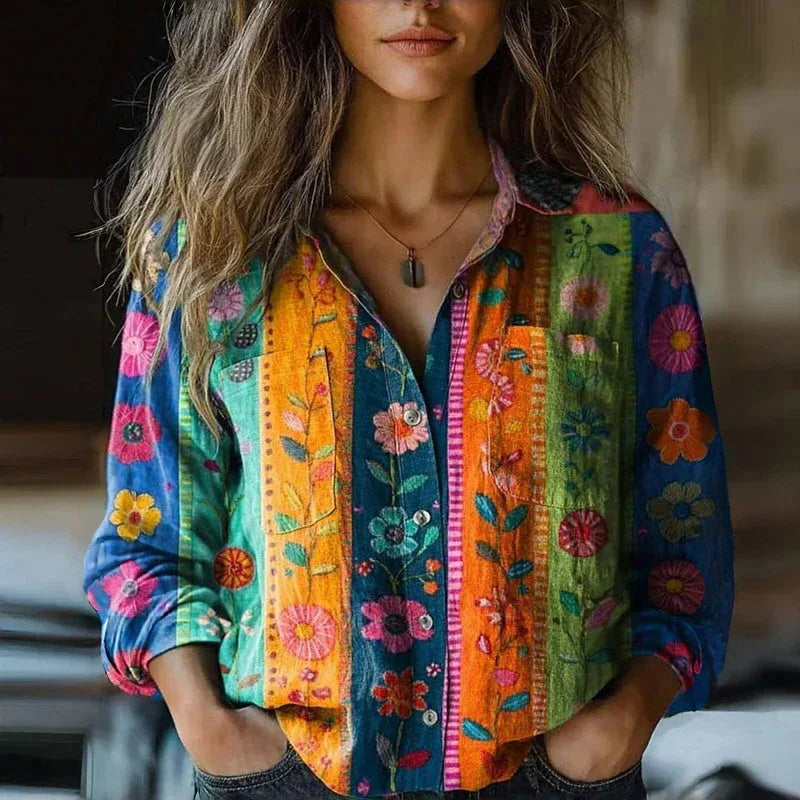 Vintage blouse met print