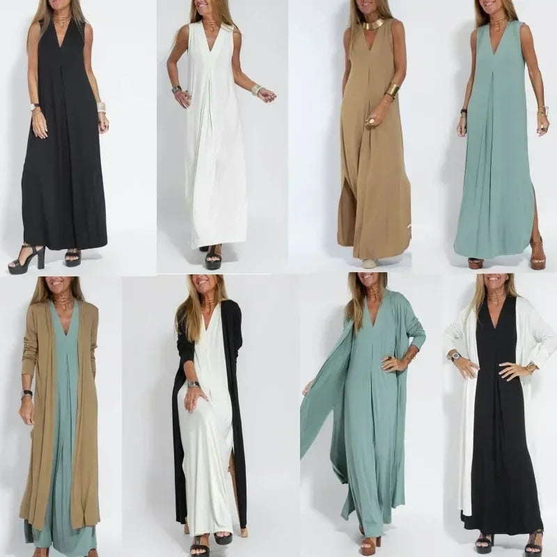 Sara | Modieuze Zomerse Jurk met Vest
