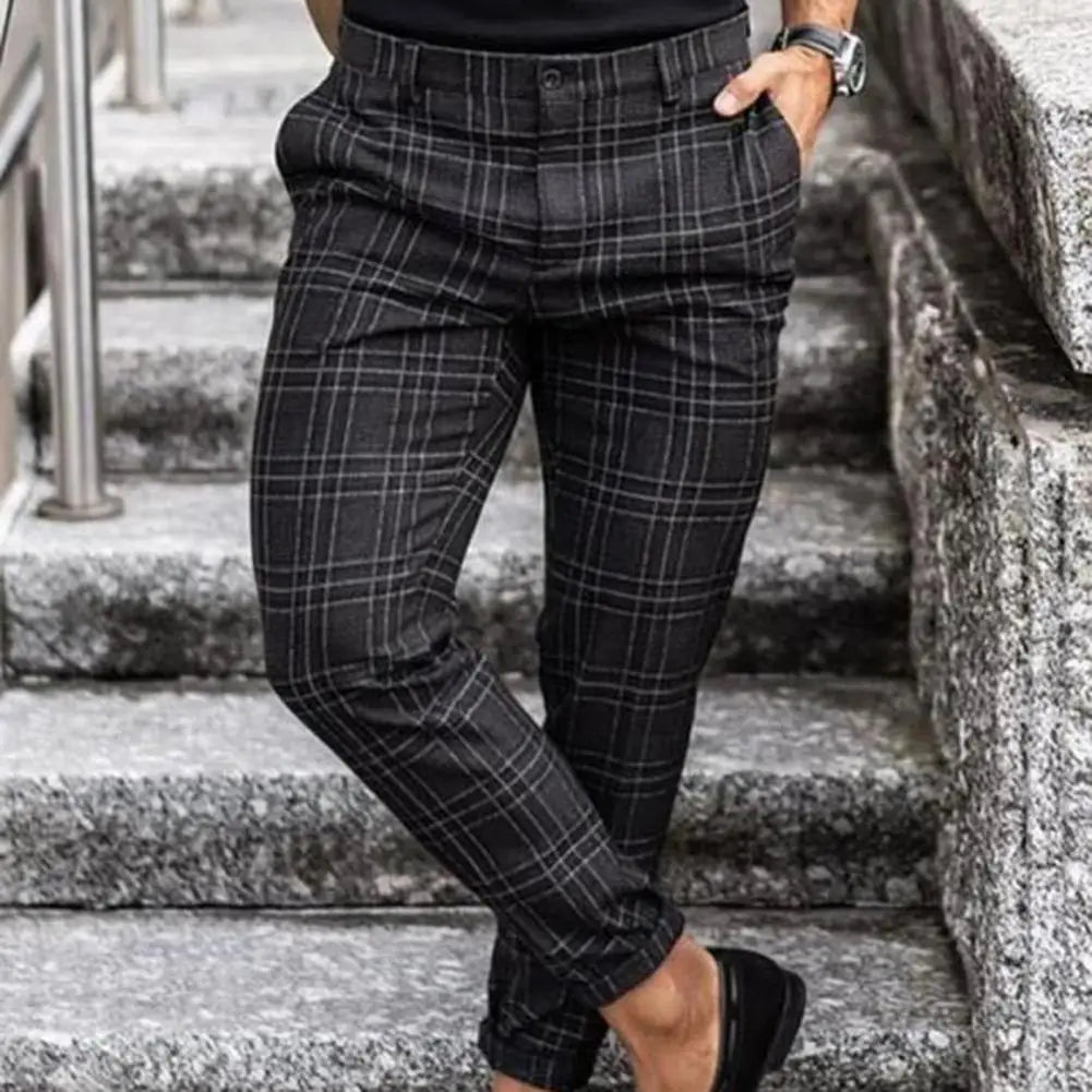 Casual Geruite Broek Voor Mannen