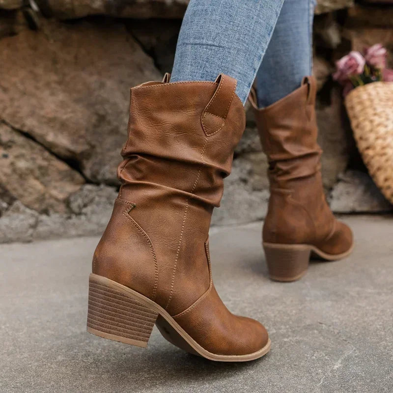 Iris | Klassieke Mid-Calf Western Boots