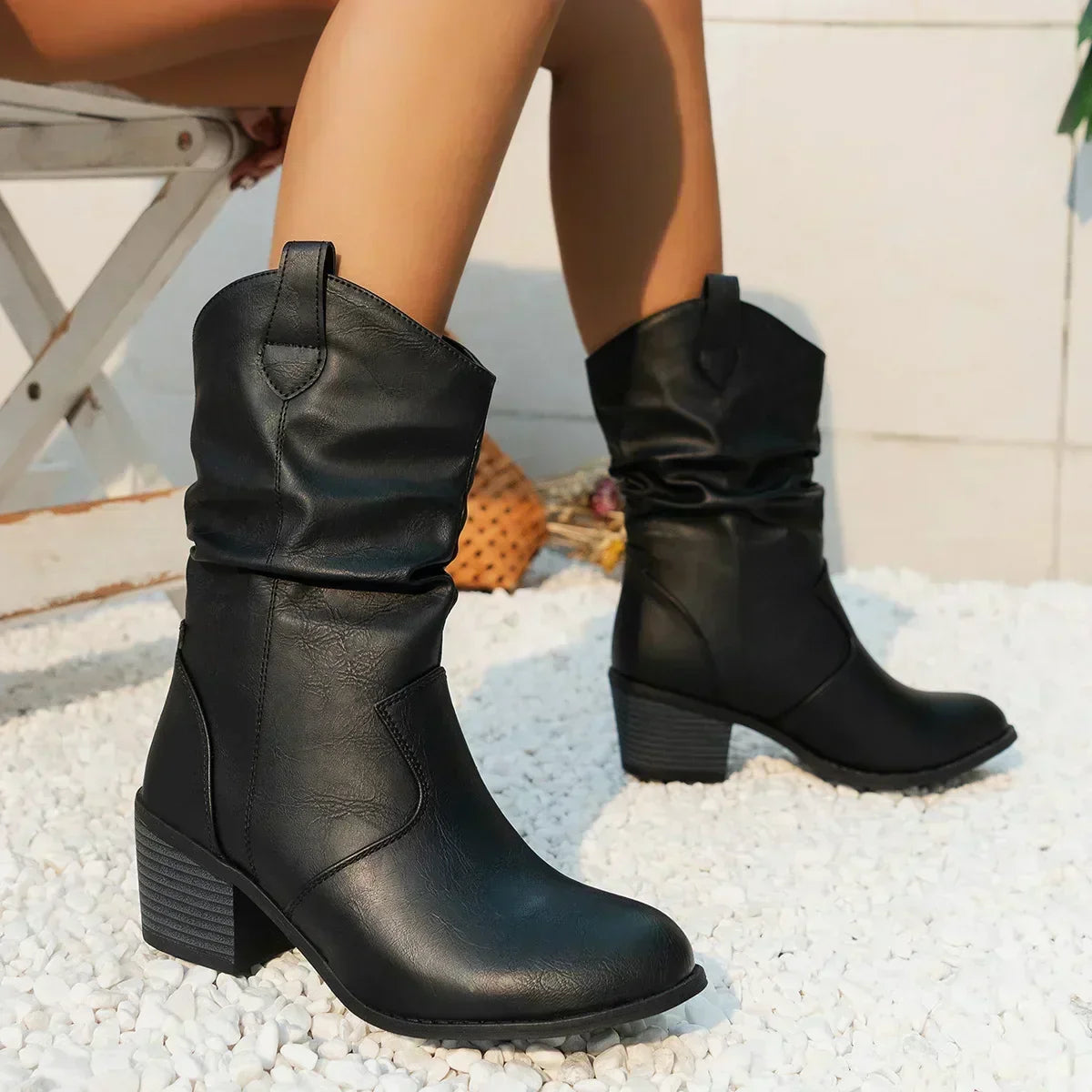 Iris | Klassieke Mid-Calf Western Boots