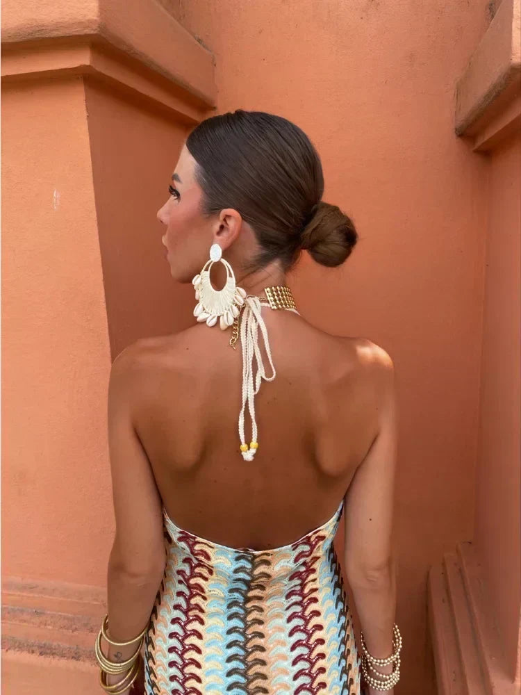 Maxine™ - Elegante kjole allacciato al collo