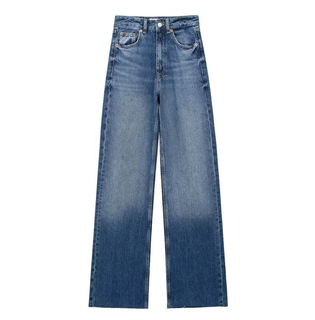 Laluna® | Blauwe Damesbroek Wide Leg