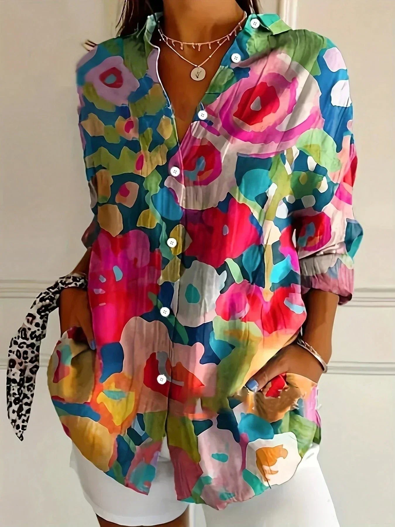 Rina® | Blusa con stampa farverigt