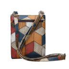 Borsa a Tracolla Colorina con Pompon – Motivo Geometrico Multicolore
