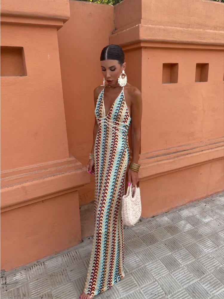 Maxine™ - Elegante kjole allacciato al collo