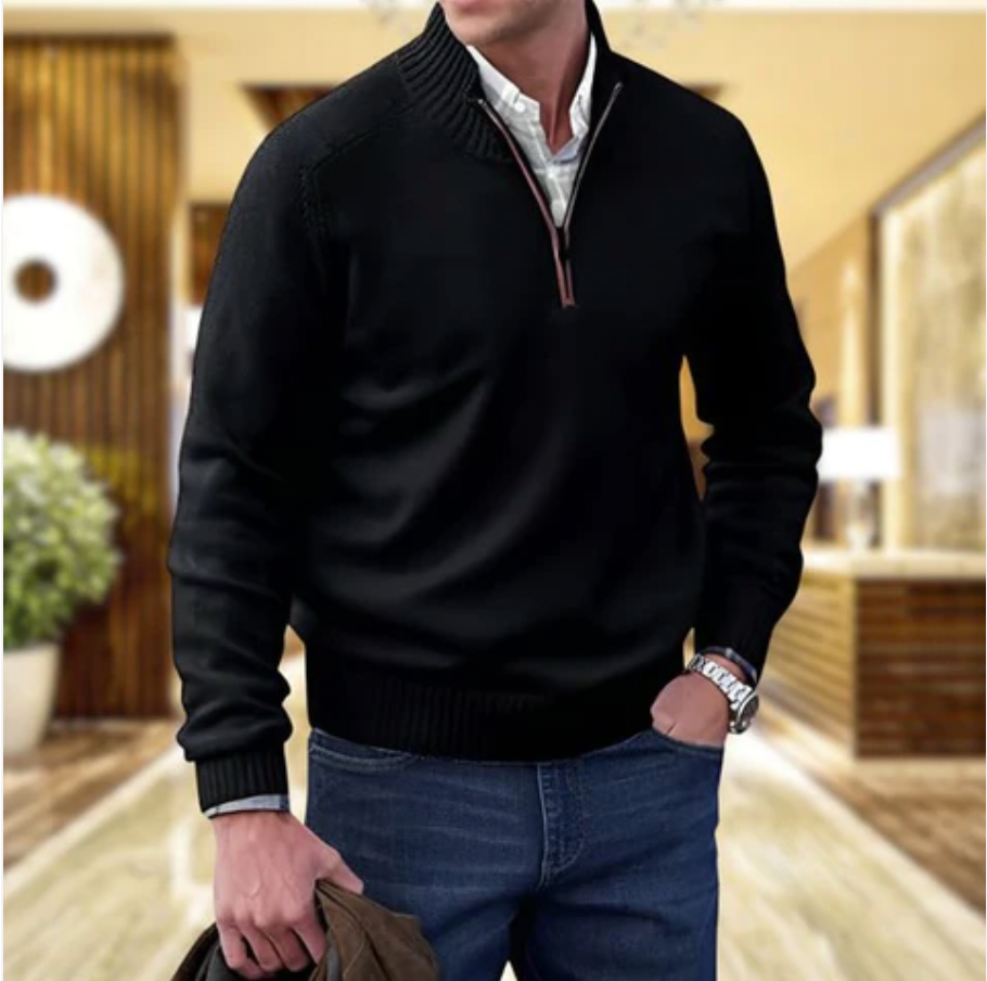 Bram | Elegante Kasjmier Zip Sweater
