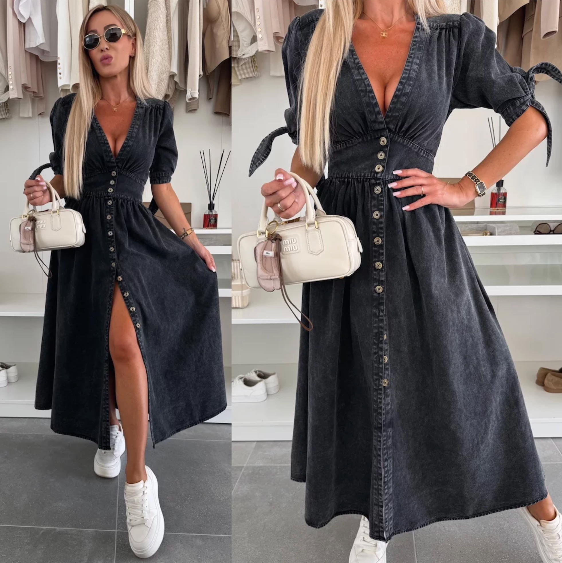 LALUNA® | DENIM STRALENDE JURK