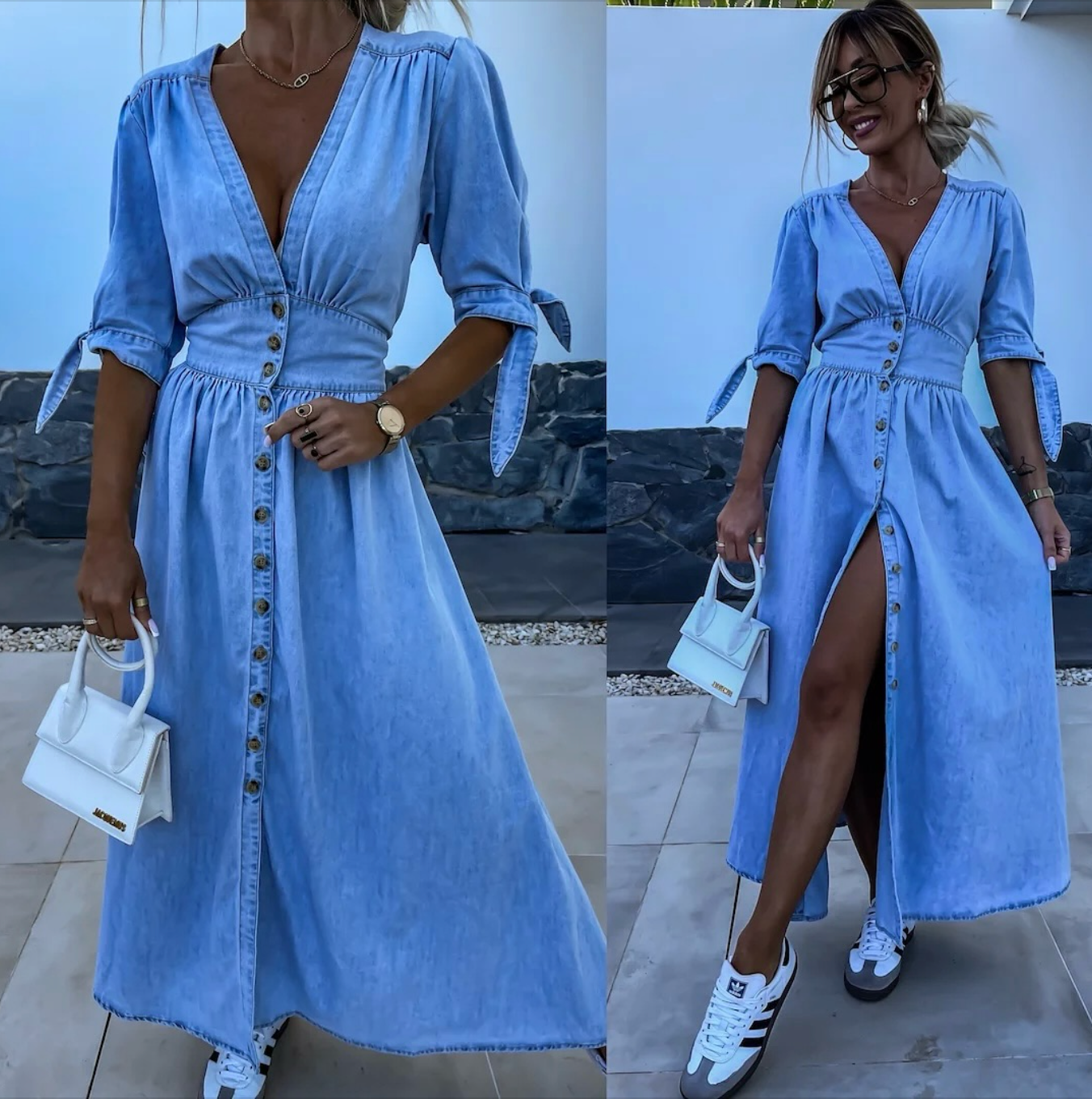 LALUNA® | DENIM STRALENDE JURK