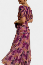 Lotte | Lange Jurk met Bloemenprint en V-halslijn
