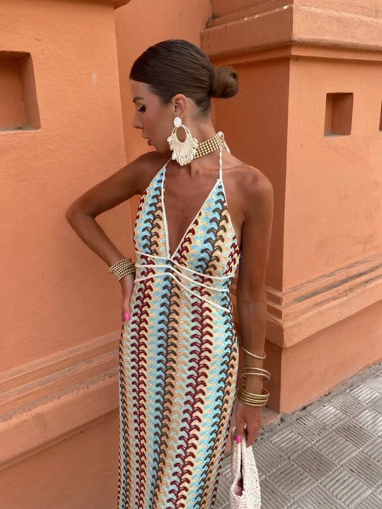 Maxine™ - Elegante kjole allacciato al collo