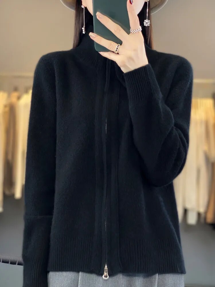 Laluna® | Comodo cardigan con cerniera