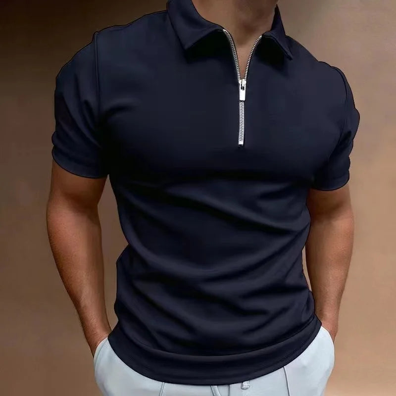 Klassieke Rits Polo Shirt 2+1 GRATIS