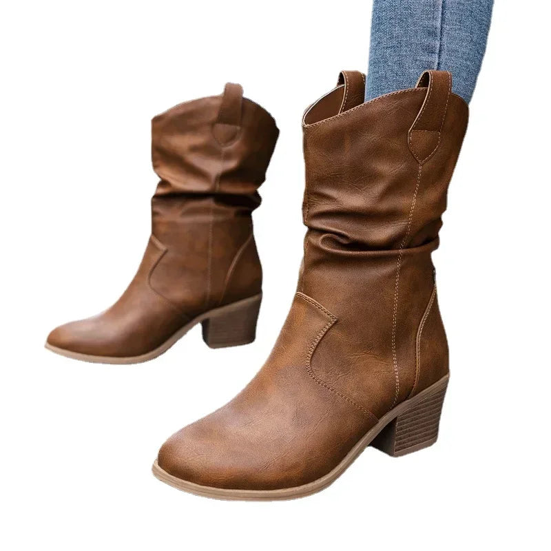 Iris | Klassieke Mid-Calf Western Boots