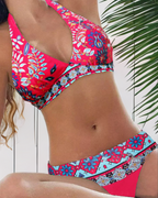 Neeltje - Bikini met Bloemen- en Geometrisch Design