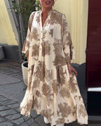 Noor | Patchworkjurk met V-hals en Klokmouwen