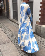 Noor | Patchworkjurk met V-hals en Klokmouwen