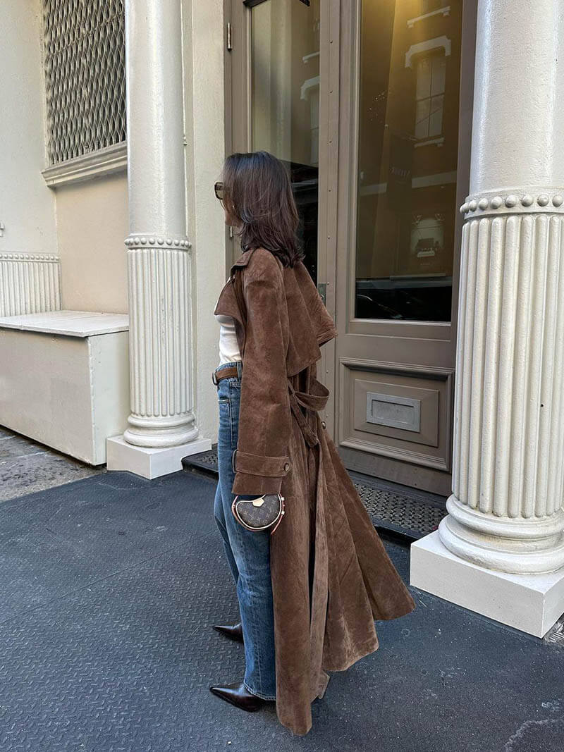 LALUNA® | TRENCH IN FINTO CAMOSCIO