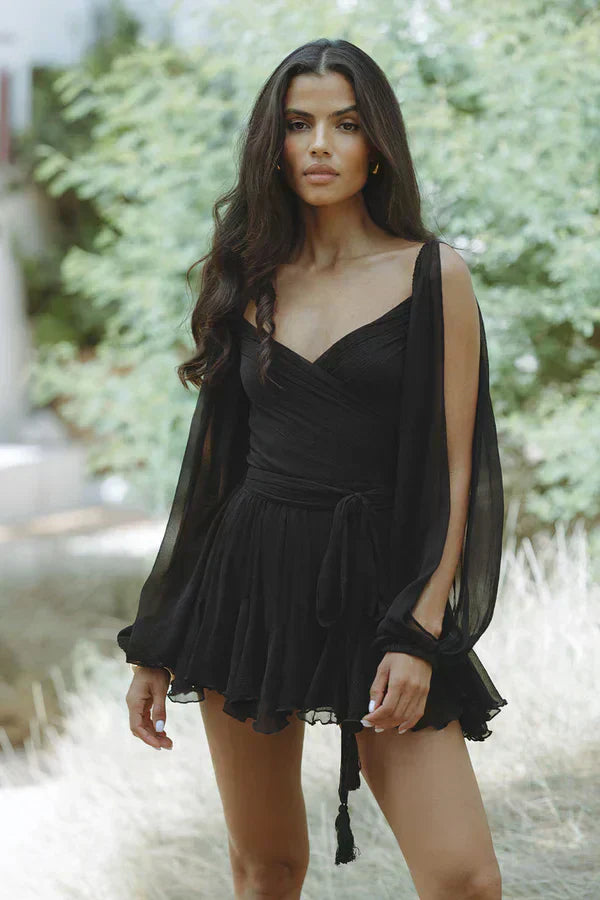 Noor | Speelse Mini-jurk met Ballonmouwen