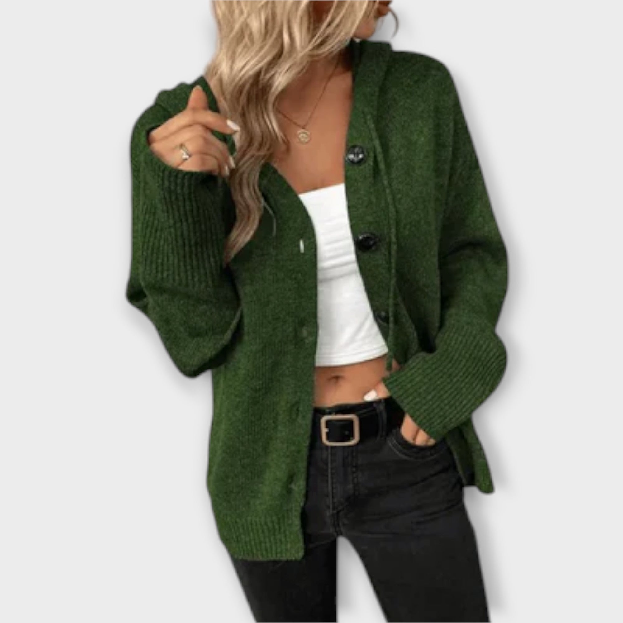 Berta™ - Elegante cardigan con chiusura a strisce
