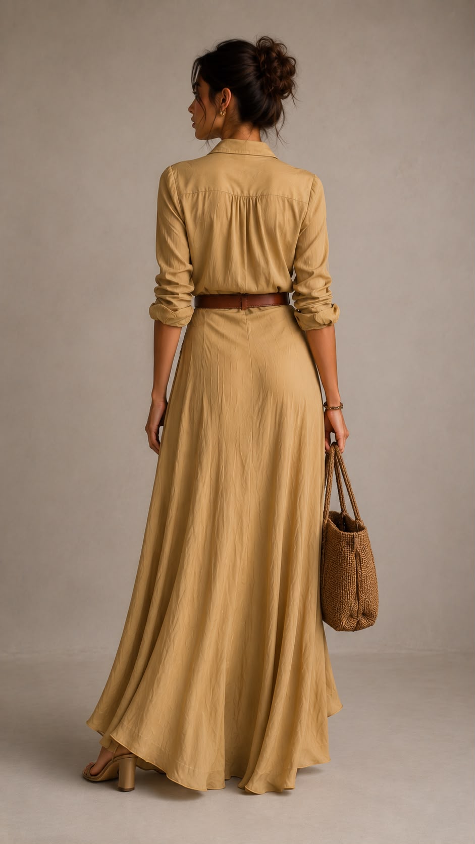 Ludmilla | Abito Maxi Camicia con Cintura