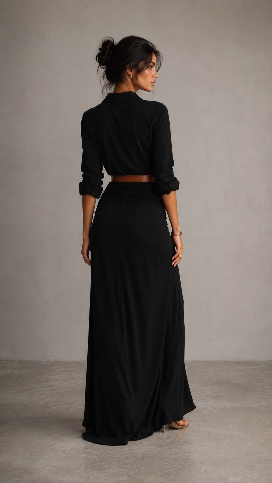 Ludmilla | Abito Maxi Camicia con Cintura