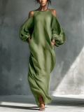 Anika | Abito Maxi con Maniche a Sbuffo Verde