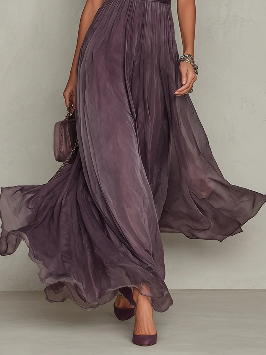 Ashley | Abito lungo elegante in chiffon vintage