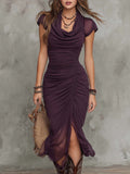 Kira | Abito Midi Plissettato Astratto ed Elegante