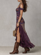 Yara | Paarse Maxi Jurk ha incontrato Luipaardprint
