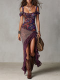 Yara | Paarse Maxi Jurk ha incontrato Luipaardprint