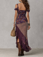 Yara | Paarse Maxi Jurk ha incontrato Luipaardprint