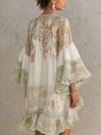 Merel | Asymmetrische Groene Jurk ha incontrato Volants