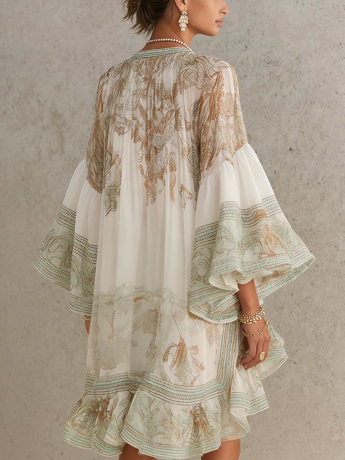 Merel | Asymmetrische Groene Jurk ha incontrato Volants