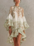 Merel | Asymmetrische Groene Jurk ha incontrato Volants