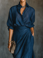 Serena | Completo Blusa e Gonna Lunga