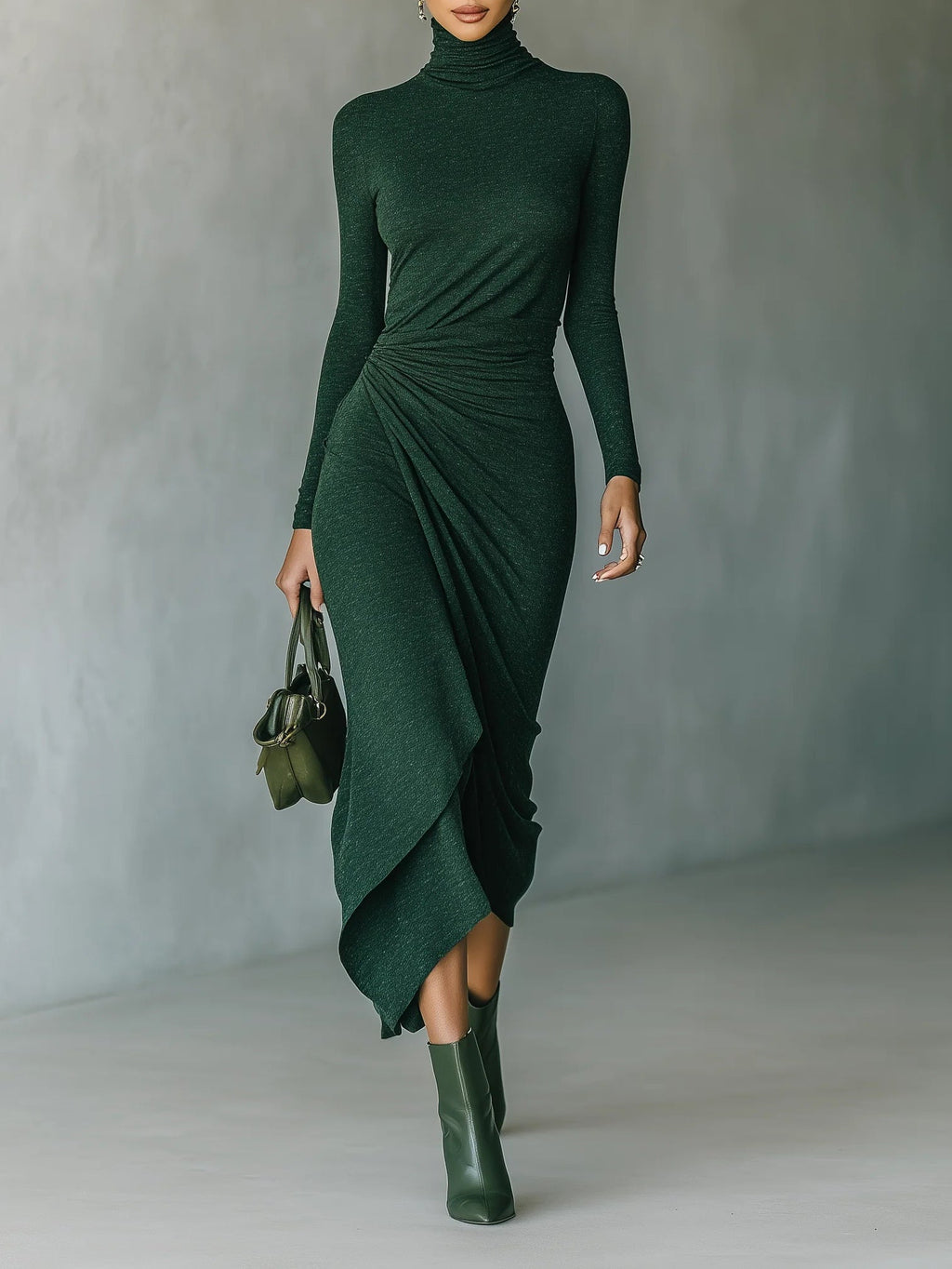 Lenora ∙ Asymmetrische wikkel-midi-jurk