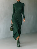 Lenora ∙ Asymmetrische wikkel-midi-jurk