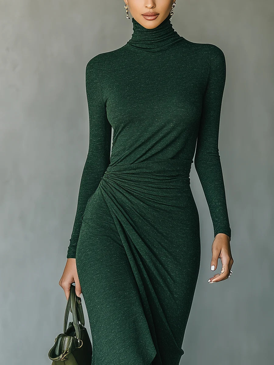 Lenora ∙ Asymmetrische wikkel-midi-jurk